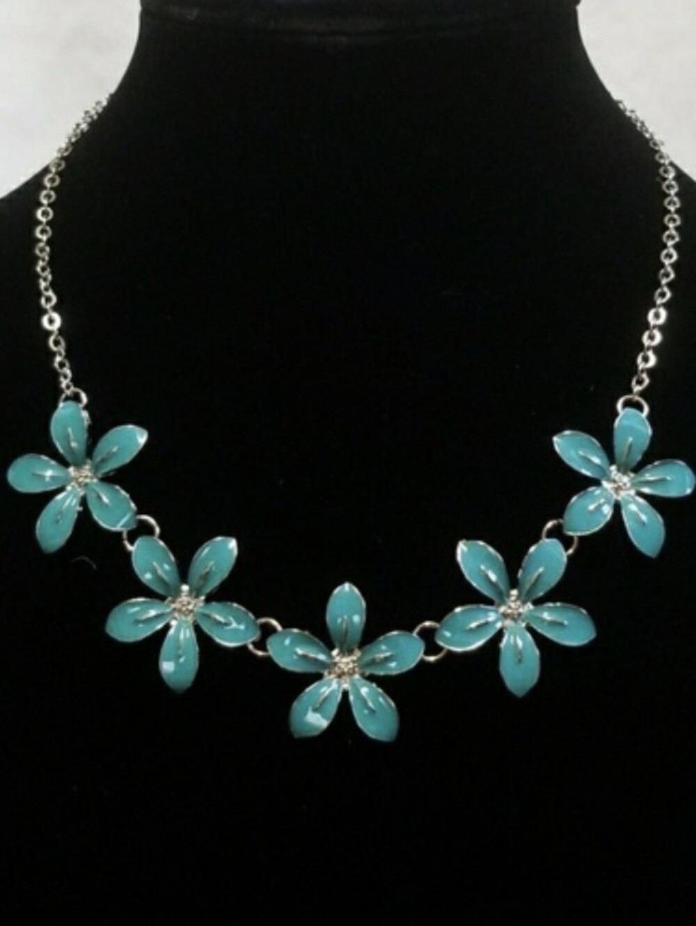 Turquoise Floral Statement Necklace